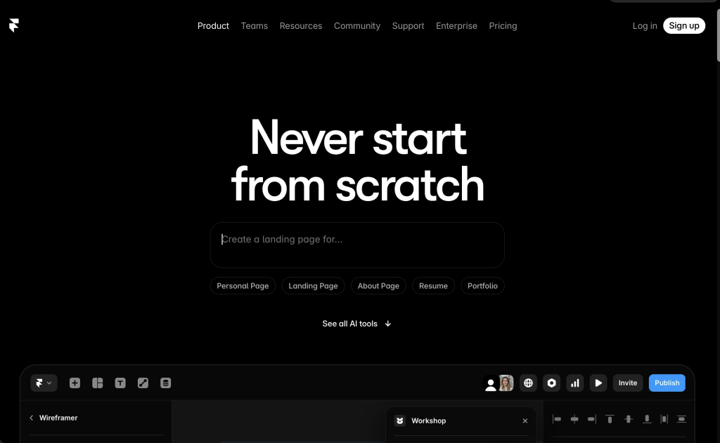 AI Landing Page Builders - Framer AI