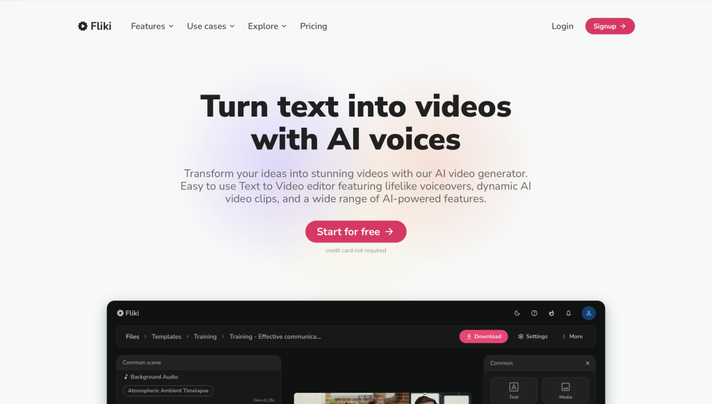 Free AI Video Tools - Fliki