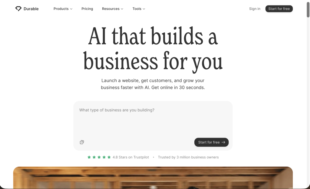 AI Landing Page Builders - Durable