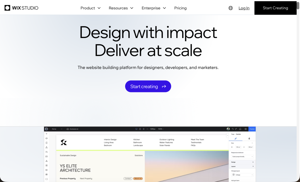 AI Landing Page Builders - Wix Studio