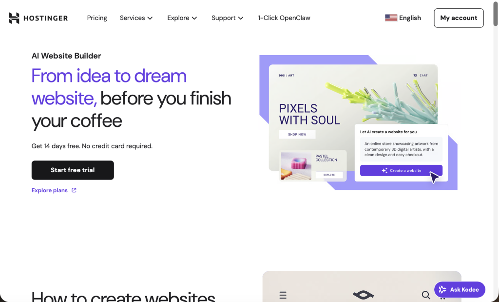 AI Landing Page Builders - Hostinger