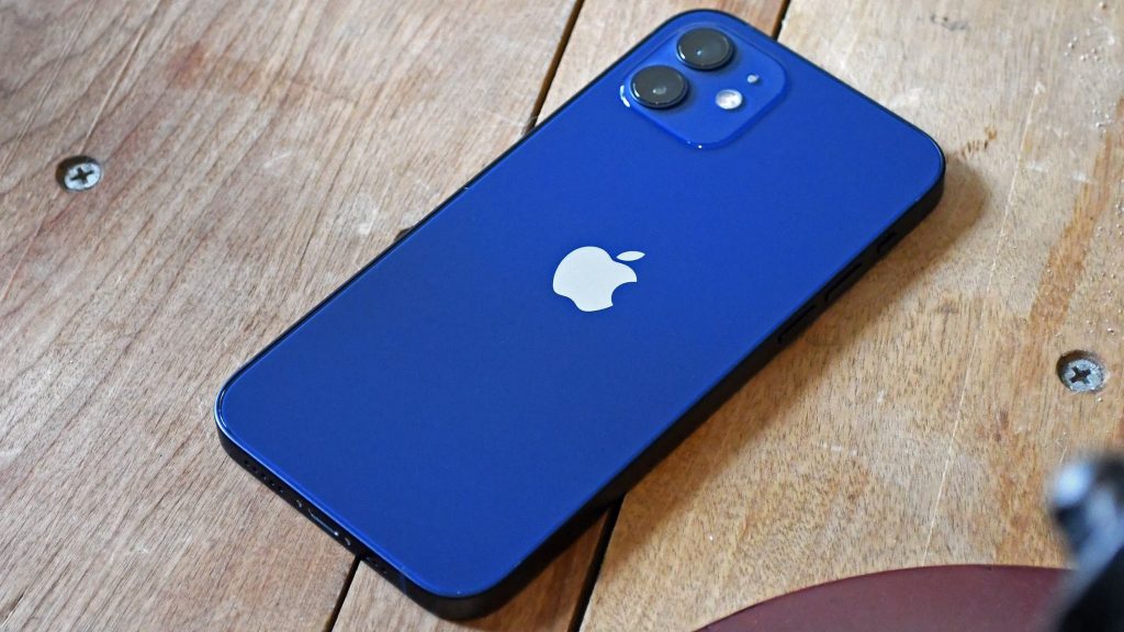 iPhone 12 laying on a desk