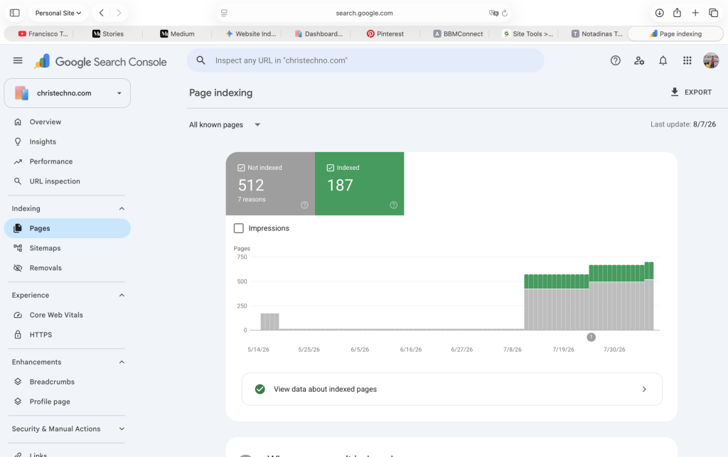 Google Search Console Indexing Report